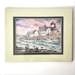 Harbor Lights Cuckhold Maine Lighthouse Print by Mark Sherman